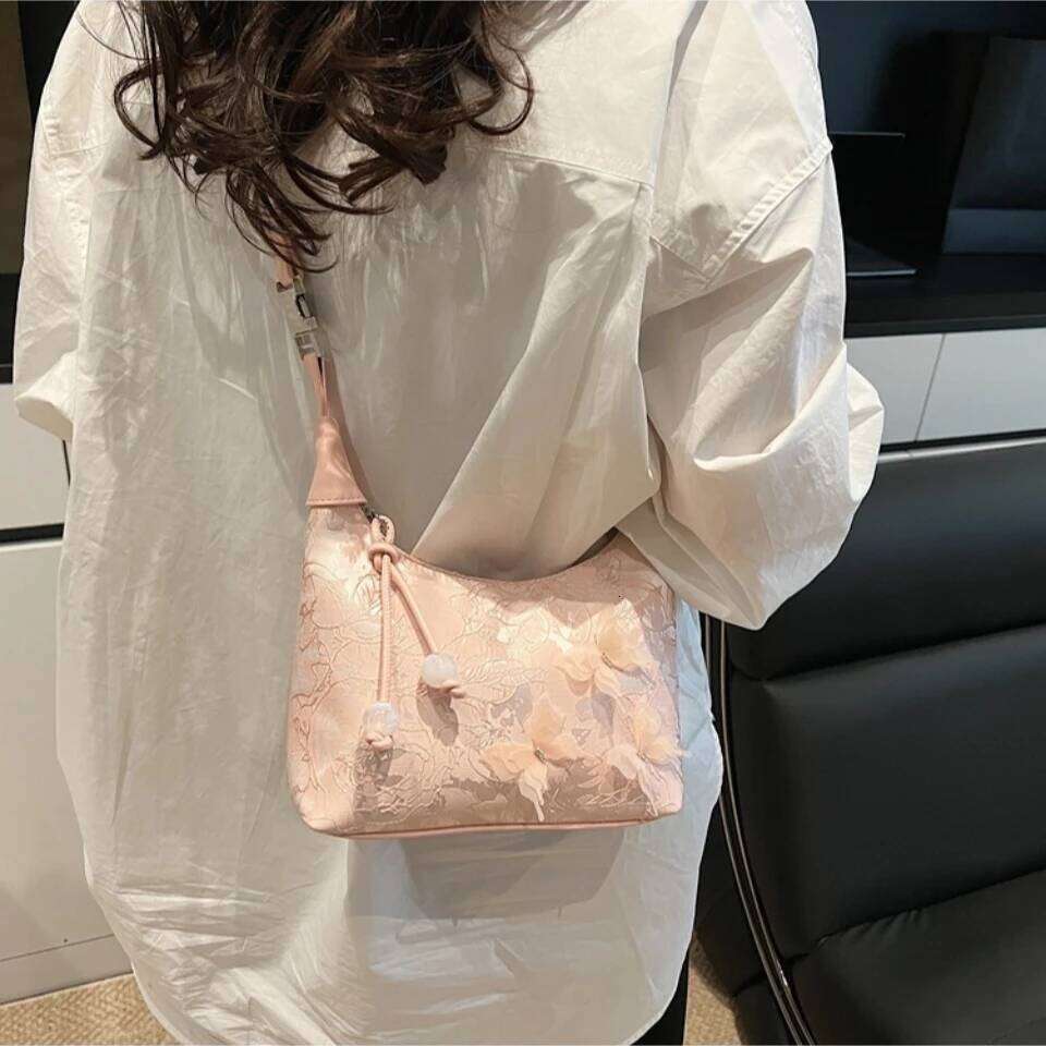 Butterfly Embroidery Chinese Style Small Crossbody Tote Bags For Women Designer Silk Handbags And Purses Shoulder Bag Sac