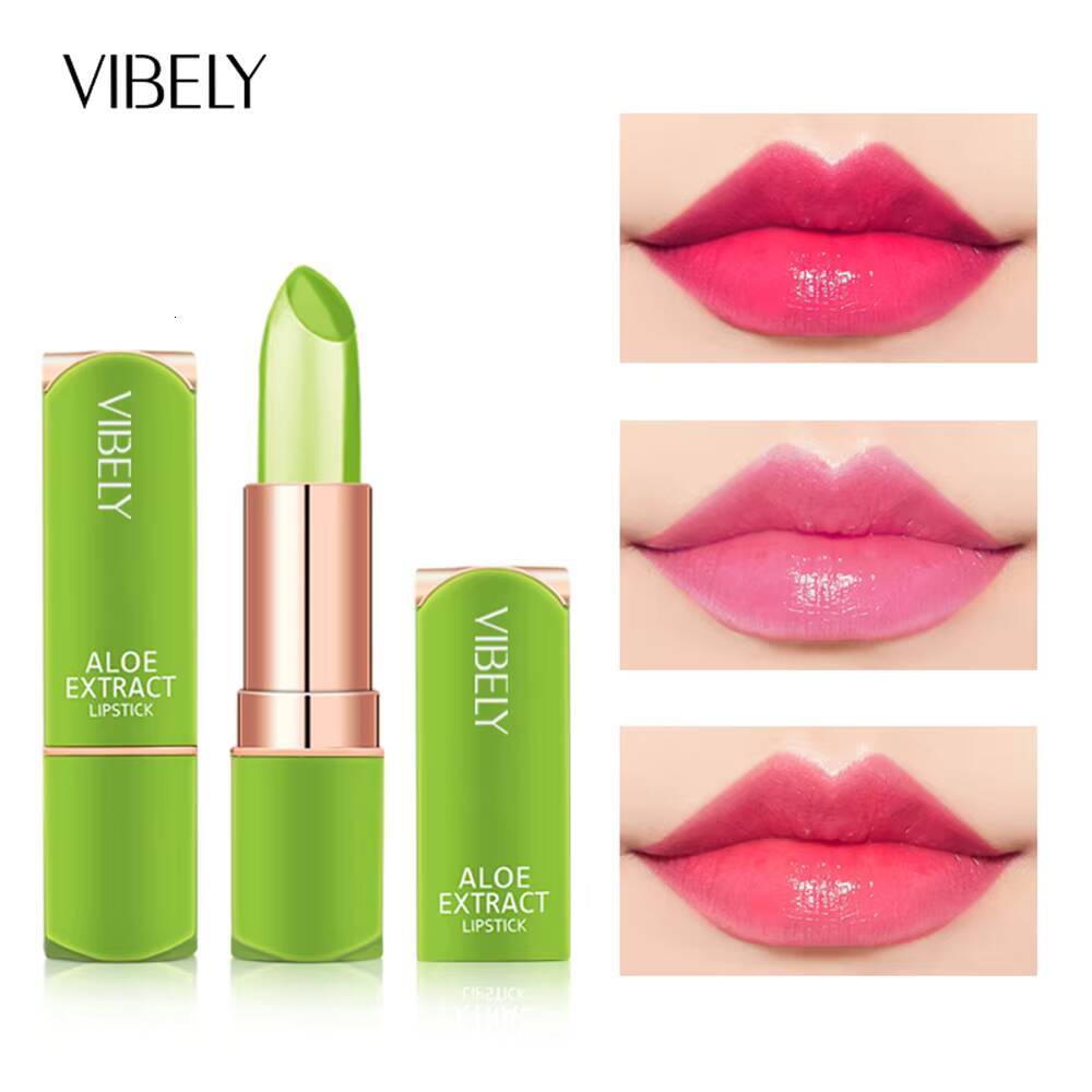 VIBELY New Mood Changing Lip Balm 7 Color Natural Aloe Vera Lipstick Long Lasting Moisturizing Makeup Cosmetics for Women happy
