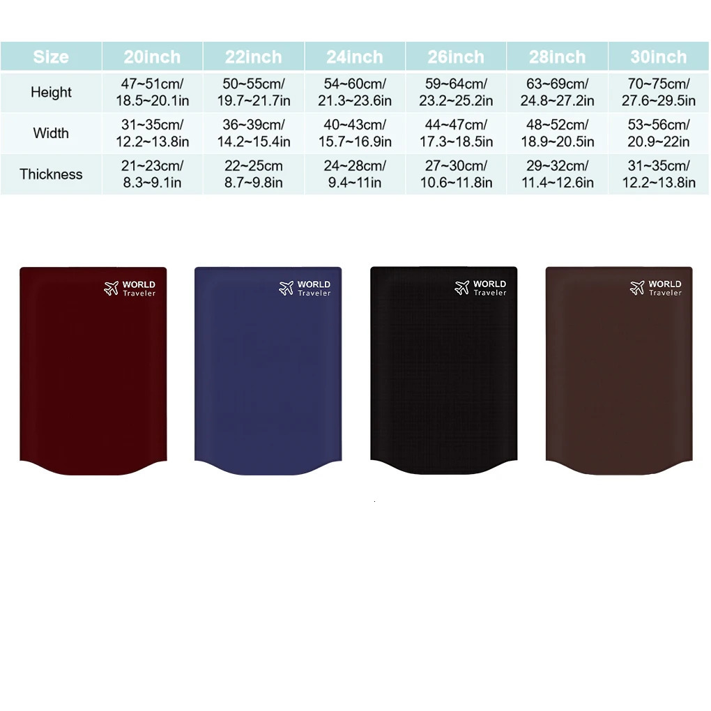 Travel Luggage Cover Solid Color Sticker Type Waterproof Detachable Simple Style Suitcase Bag Guard Accessories 250615