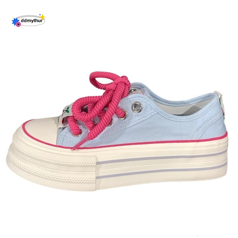 Student Canvas for Women New Summer Breathable Versatile Shoes Niche Thick-Soled Women's Casual Sneakers ddmythur
