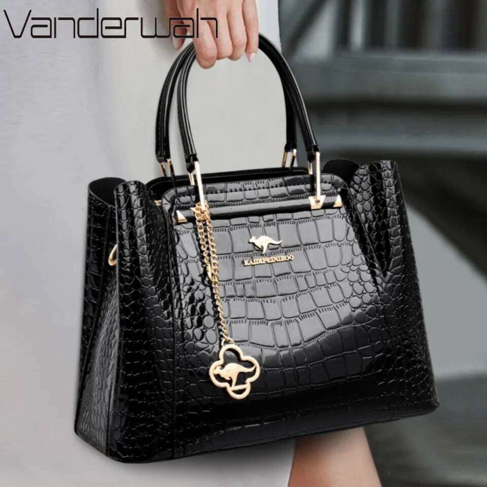 Patent Leather Crossbody Bags For Women Brand Designer Tote Handbag Large Capacity Three Layers Shoulder Commuting Bag