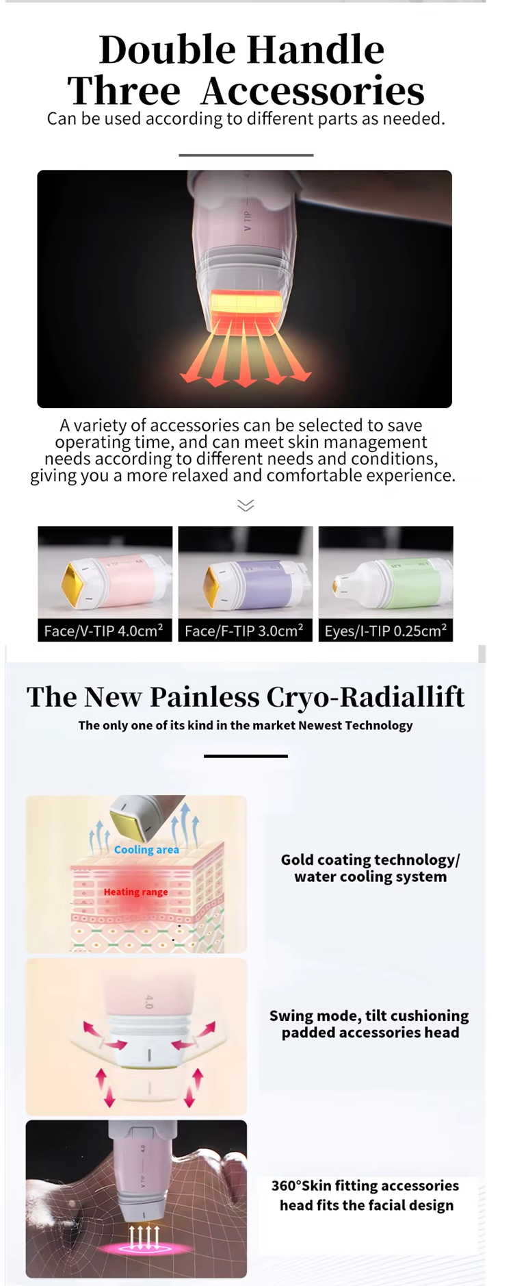 New Anti-aging 6.78mhz Monopolar RF Machine Cryo-radiallift Volnewmer Monopolar RF Skin Rejuvenation Machine Frequency Non-Surgical Face Lift Wrinkle 