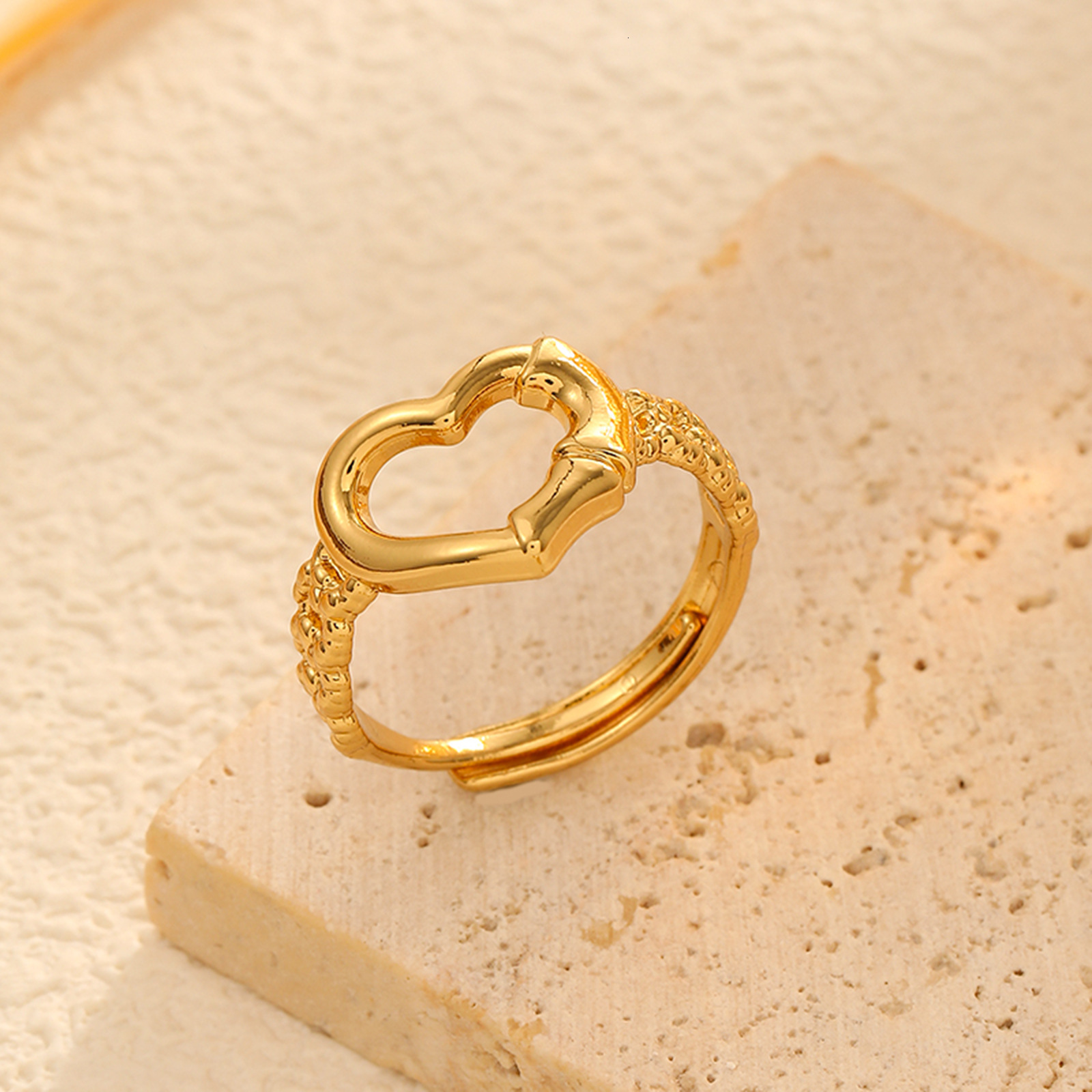 Fashion Light Luxury Style Simple Elegant Hollow Heart LOVE for Women High-end Stainless Steel Ring