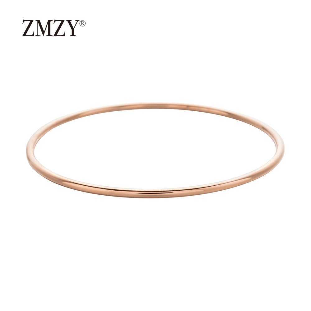 ZMZY Stainless Steel Classic Round Single Circle Bangle Simple Closed Thin Wire Charm for Women Jewelry Gift Z250616