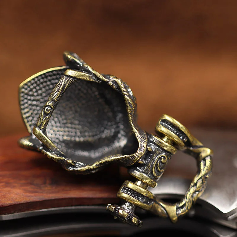 Bear Head Brass Buckle EDC Outdoor DIY Woven Paracord Survival Bracelets Supplies Accessories Retro Umbrella Rope Lanyard Beads 250611