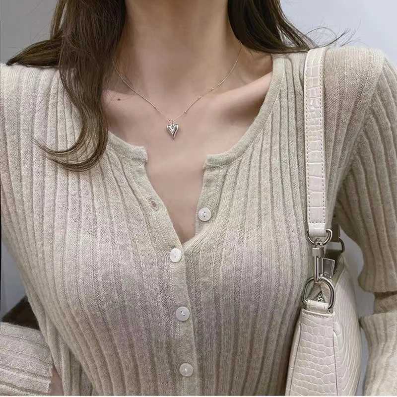 New Arrival Vintage Gold Color Long Chain Drop Necklaces for Women Simple Metal Geometric Bead Tassel Choker Girls Party Aesthetics Jewelry V250616