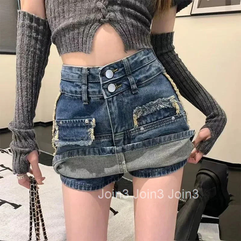 Short Woman Denim Skirt High Waist Pants Tight Wrap Chorts Streetwear Luxury Elegant V Y2k Vintage Cheap Jeans Skirts for Women