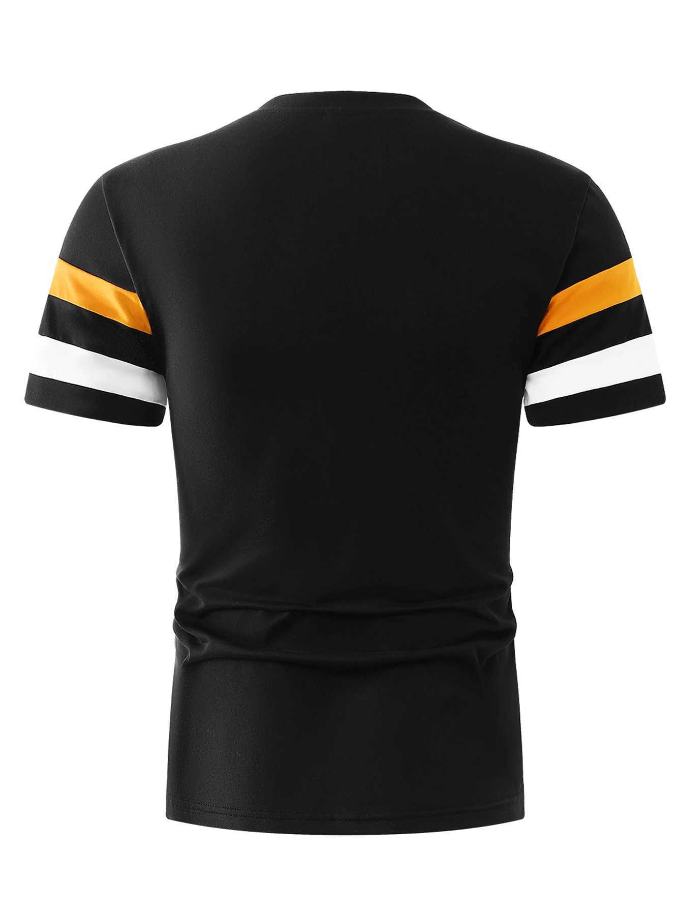 New Mens T-shirt Classic Short Sleeved Top Summer Top Casual Basic Sports Colorblocked Crew Neck Short Sleeves T-shirt Male W250616