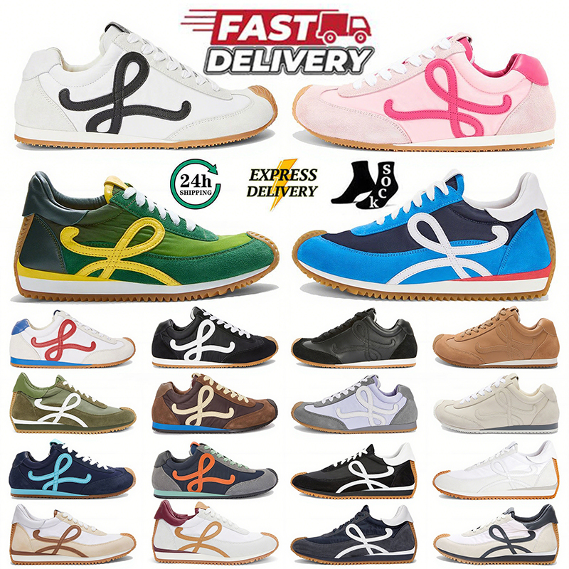 Top Designer Mens Womens Luxury Ballet Runner 2.0 Designer Dress Shoes Jogging Suede Nylon Flow Runners Sneakers Breathable Soft Upper Outdoor Sports Trainers EUR45