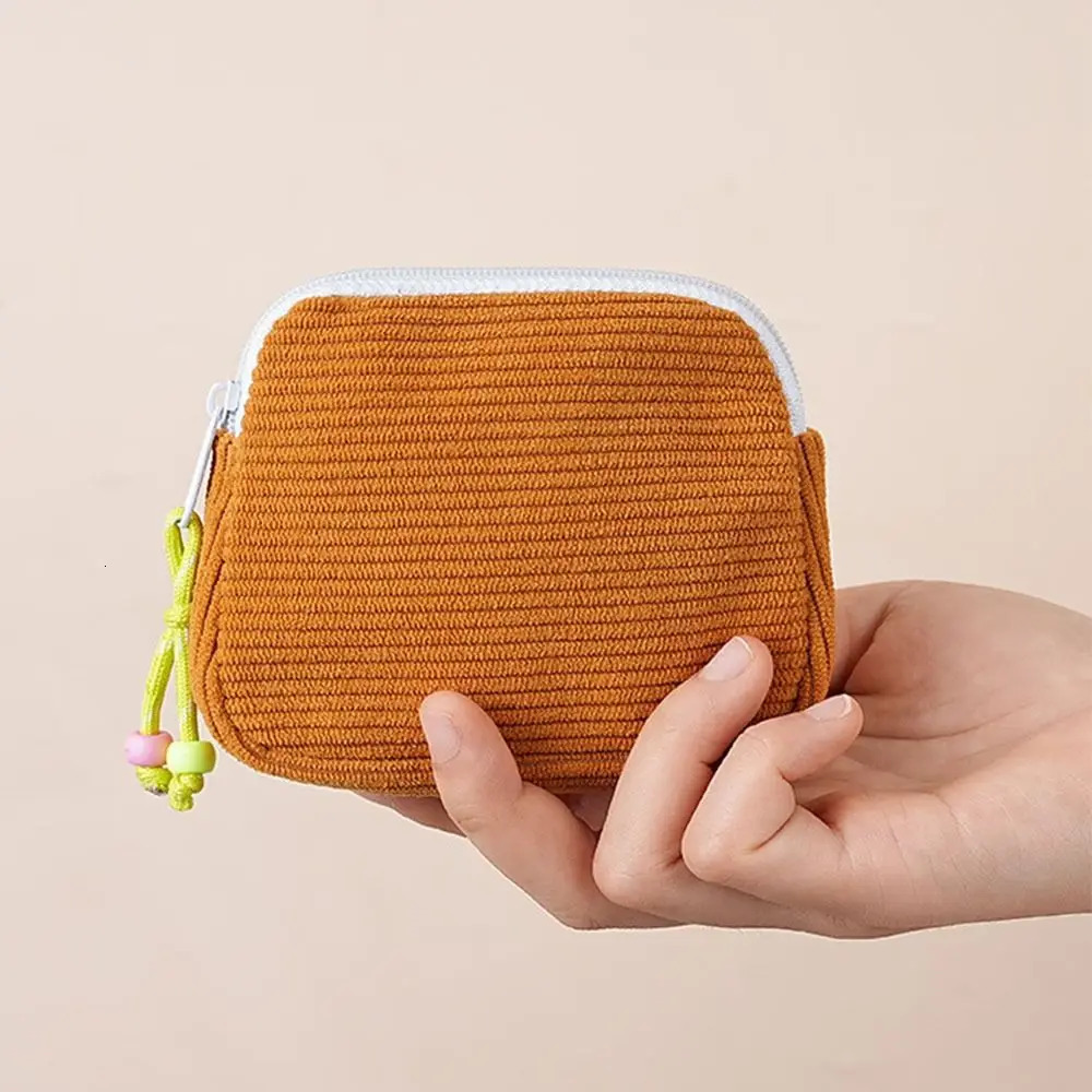 Fashion Women Small Cosmetic Bag Travel Mini Sanitary Napkins Organizer Portable Corduroy Coin Purse Small Wallet Coin Purses 250614