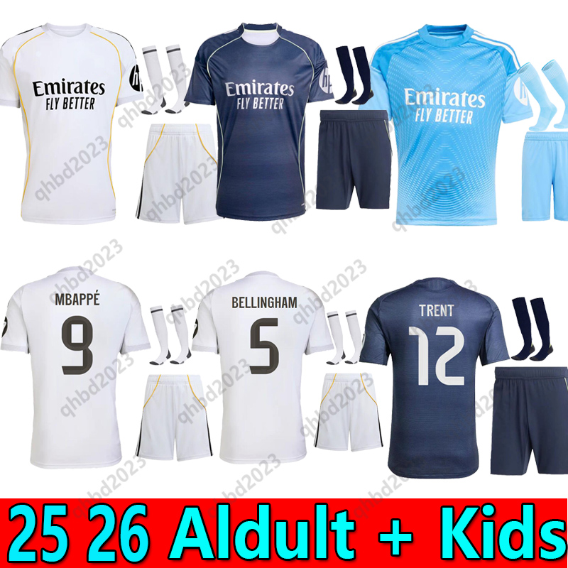 Adult suit 25 26 BELLINGHAM VINI JR soccer jerseys TRENT football shirt COURTOIS CAMAVINGA MODRIC RODRYGO Mbappe 2024 2025 2026 VALVERDE men kids kit uniforms 16-XXL