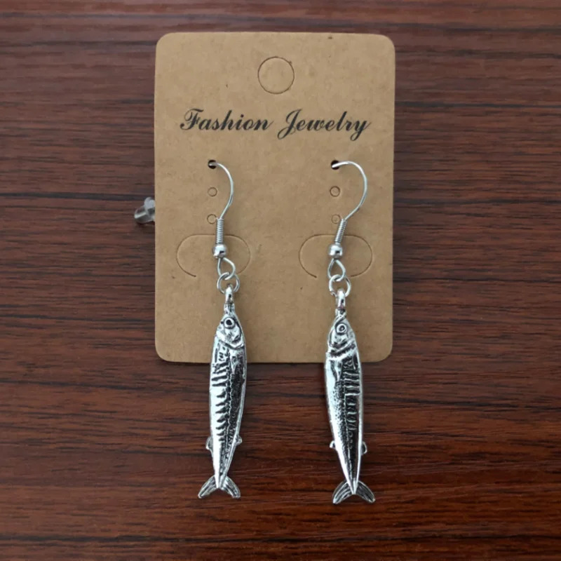 Sardine Fish Earring Ocean Jewelry Boho Jewelry Pilchard Stud Fashion Ear Pendant Gift 250610