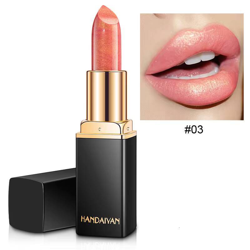 Mermaid Ji Shiny Metallic Pearlescent Color Temperature Changing Gilt Lipstick happy