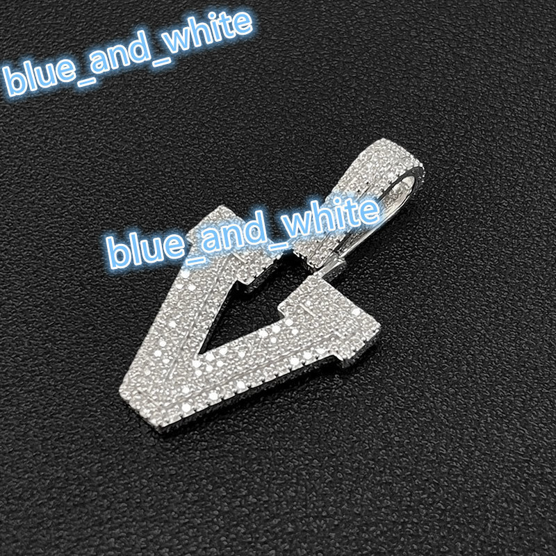 Personalized Hip Hop Silver Letter Pendant Moissanite Chain Pendant Jewelry for Men
