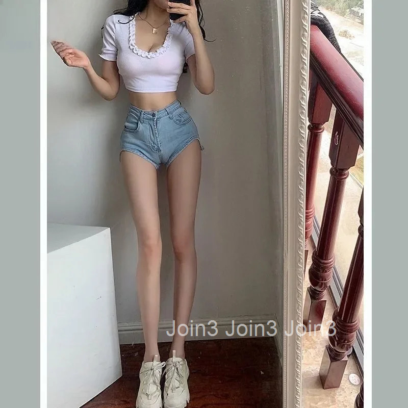 Elasticty Womens Denim Shorts Skinny Booty Tight New In Female Short Jeans Pants for Summer XXL Youthful Korean Style Comfy XL