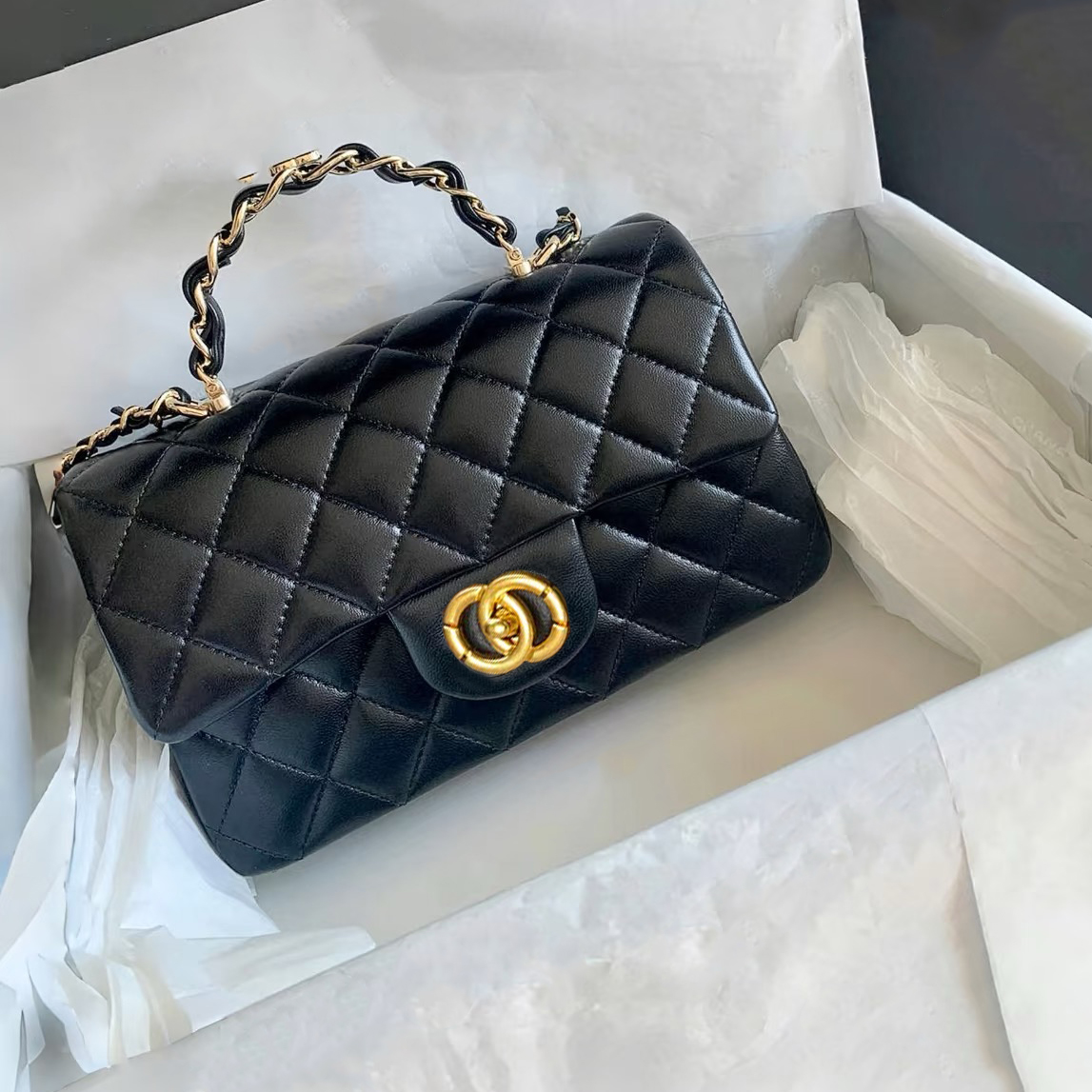 Designer Bag Shoulder Bag Luxury Bag Crafted Vintage Handle Leather Wallet Diamond Lambskin Mouth Cover Bag Shoulder Crossbody High Quality Black Handbag Purse TOP