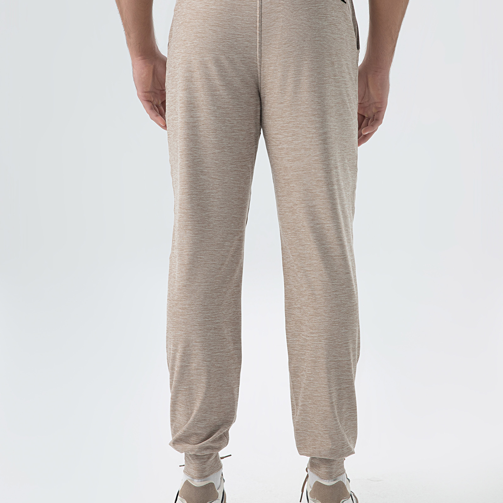 Breathable Men's Heather Grey Linen-Mix Denim Bottoms: Durable Everyday Wear