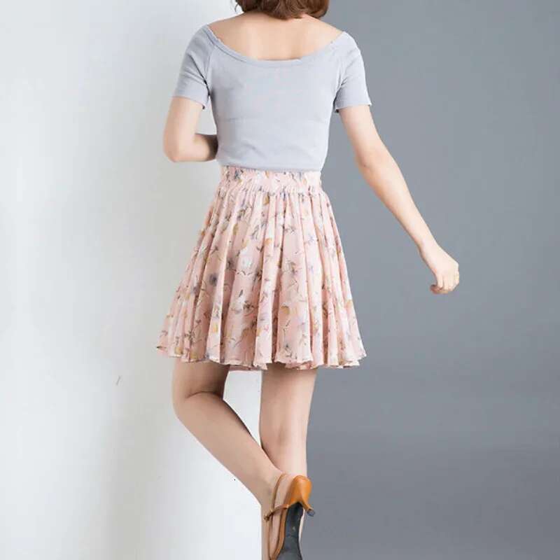 Floral Womens Skirt Chiffon Midi Skirts for Woman Stylish Aesthetic Vintage Summer 2024 Harajuku Streetwear Trend Y2k V Clothes