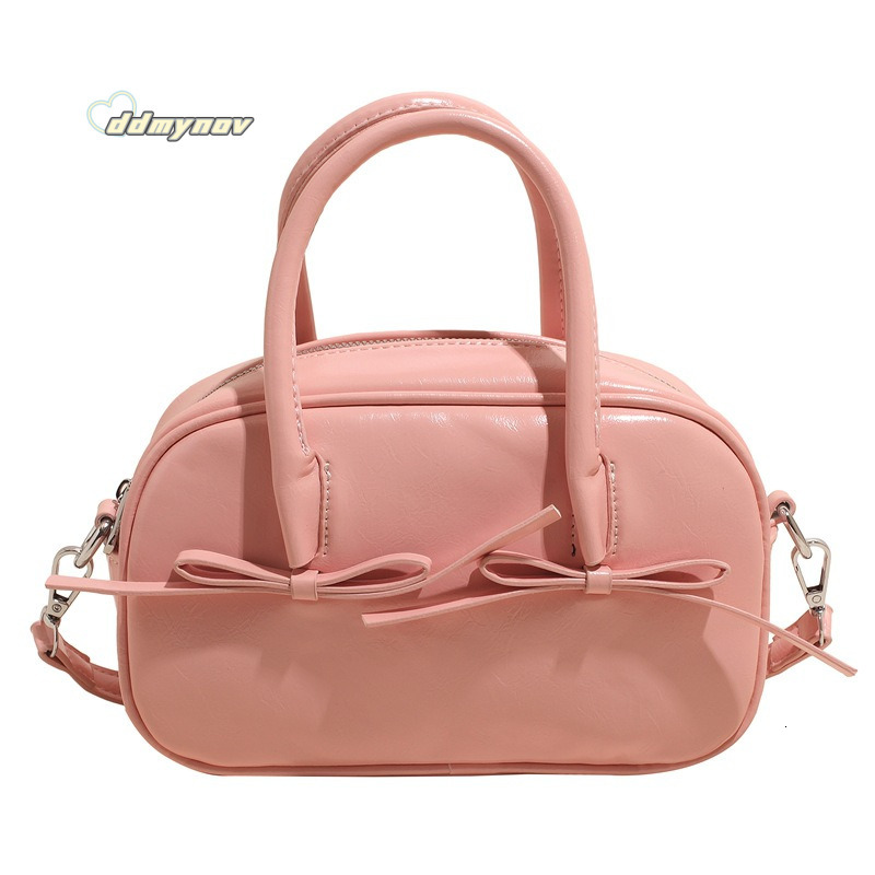 High-End Bowknot Handheld Bowling Ball for Women 2025 Spring New Fashion Commuter Versatile Crossbody Bag Trend ddmynov ddmynov ddmynov ddmynov