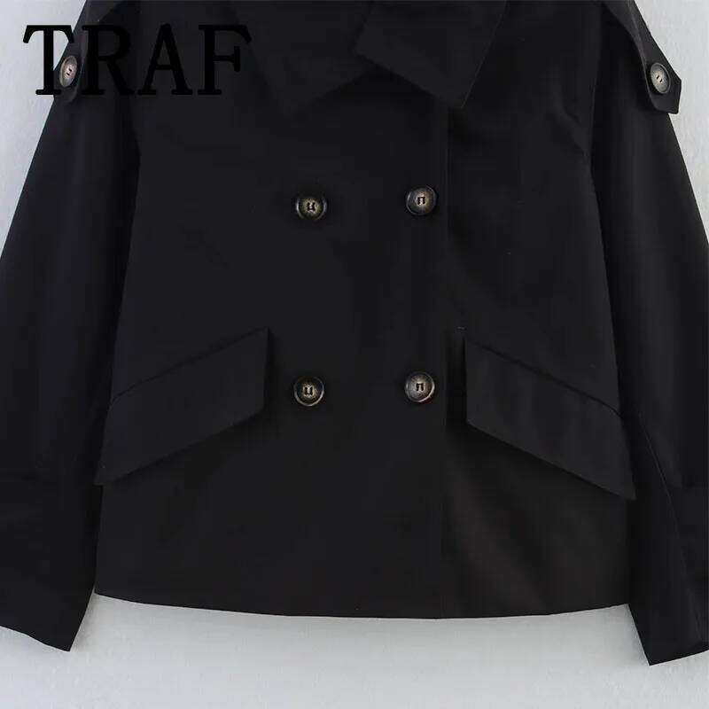 TRAF Women Jacket 2025 Women's Two Tone Short Coat Fashion Windbreaker Style Casual Jackets Streetwear New In Outerwears