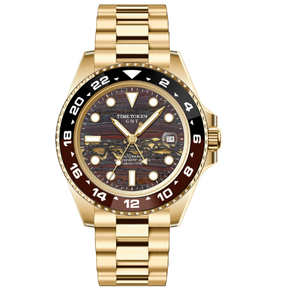 TIME TOKENVersion GMT Watches Men's Luxury Sapphire Automatic Mechanical Watch 40MM Stainless Steel Waterproof Watch