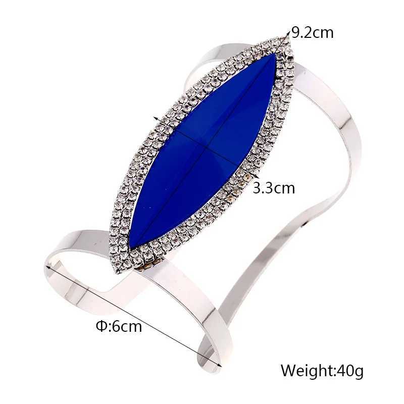 DIEZI Fashion Metal Rhinestone Bangles Women Trendy Resin Crystal Smooth Wide Opening Adjustable Bangle 2019 New Z250616