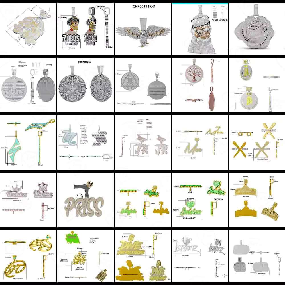 Hip Hop Custom Moissanite Pendant Letter Initial 925 Sterling Silver Vvs Iced Out Diamond Moissanite Pendant