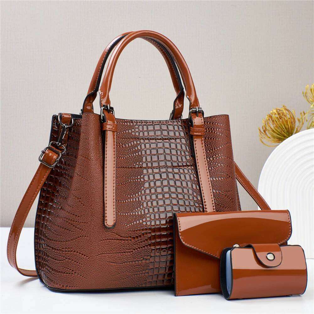 Trendy Crocodile Print Feminina Handbag High Quality Large Capacity Shoulder Bag Casual Solid Color Shopping Crossbody Bags