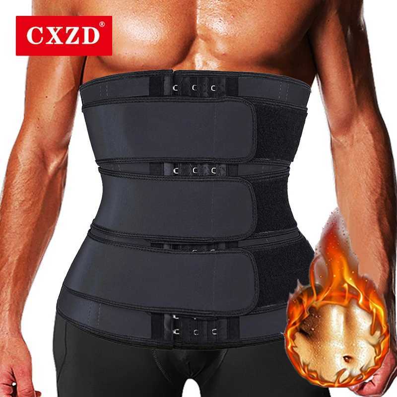CXZD Men Waist Trainer Trimmer Belt Weight Loss Body Shaper Sauna Sweat Workout Sweat Belly Belt Fitness Gym Shapewear Girdles W250616