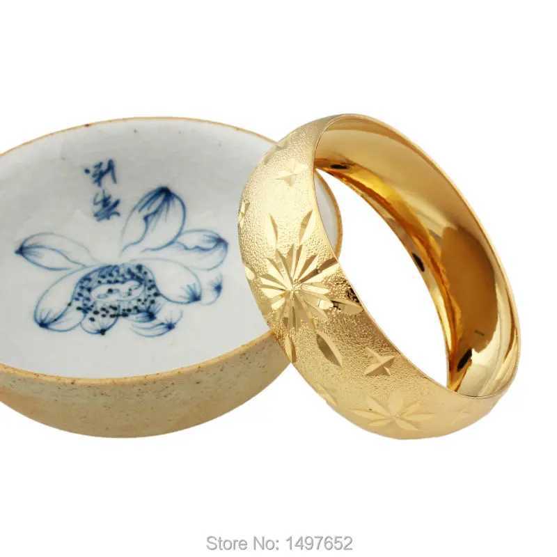 Newest Big Wide Ethiopian Bangle / Gold Color Bangles Dubai African Men Women Jewelry Z250616