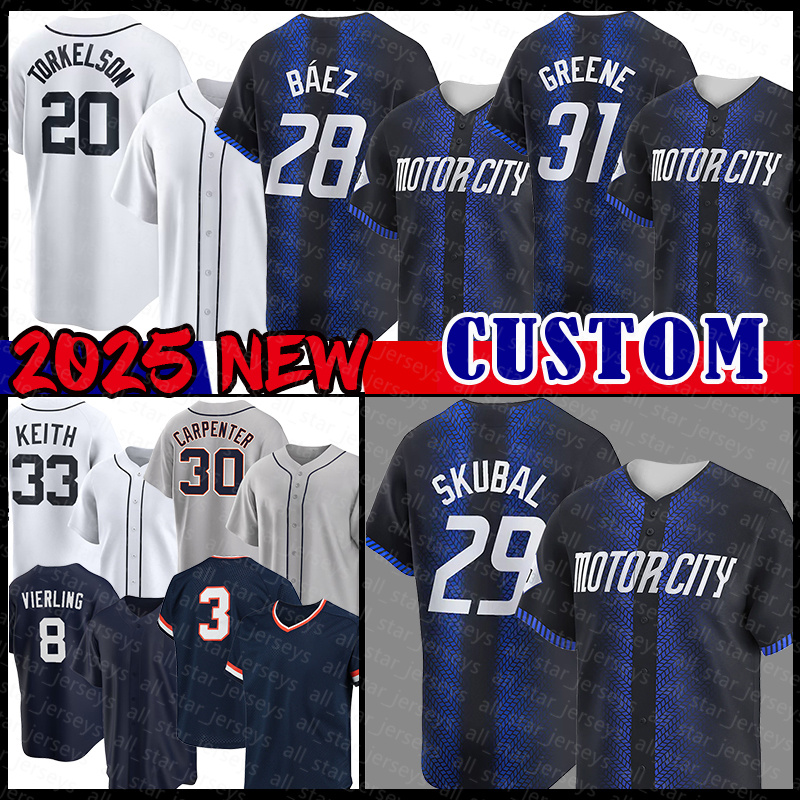 Riley Greene Baseball Jerseys Tarik Skubal Spencer Torkelson Kerry Carpenter Javier Baez Keith Matt Vierling Jake Rogers Zach McKinstry Wenceel Perez