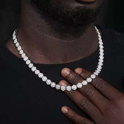 Iced Out D VVS1 Moissanite Necklace for Women Custom S925 Sterling Silver Bracelets Chains Mens Hip Hop Jewelry Gifts GRA