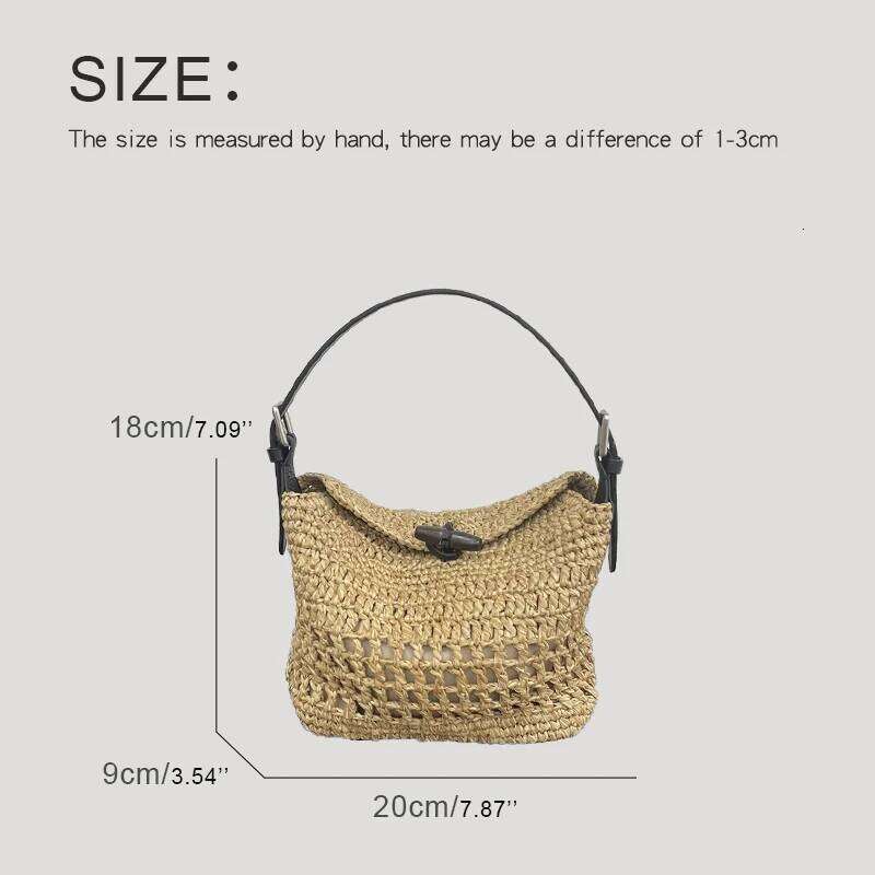 Women's Bags Designer Bohemian Beach Straw Woven Bags For Women Designer Handbags Purses New In Hollow With Inner Pocket Underarm Shoulder