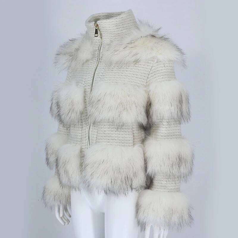 Furyourself 2025 Winter Women Ecofur Faux Woolen Coat Jacket Korean Streetwear Outerwear Thick Warm Artificial Fur