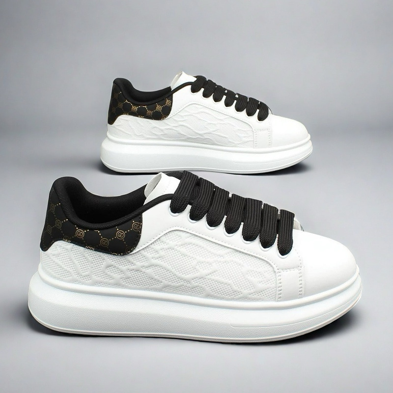 White for men and women, made of PU leather same high version all-match New style in Free shipping thick-soled height-increasing sneakers lazy shoes