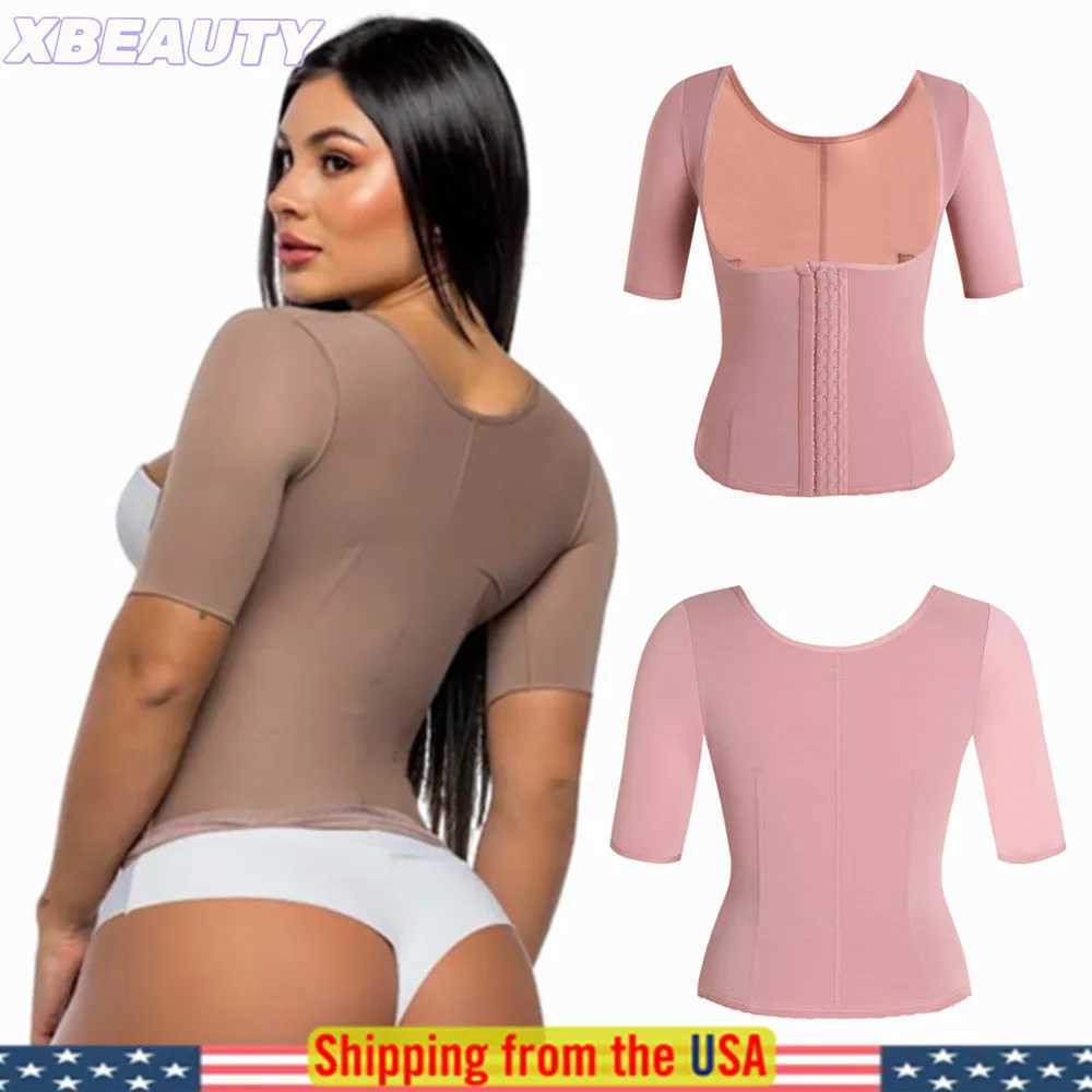 Shapewear Reductoras Body Shaper Colombianas Waist Trainer Post Surgery Compression Tummy Control Short Sleeve Vest Shapewear Top W250616