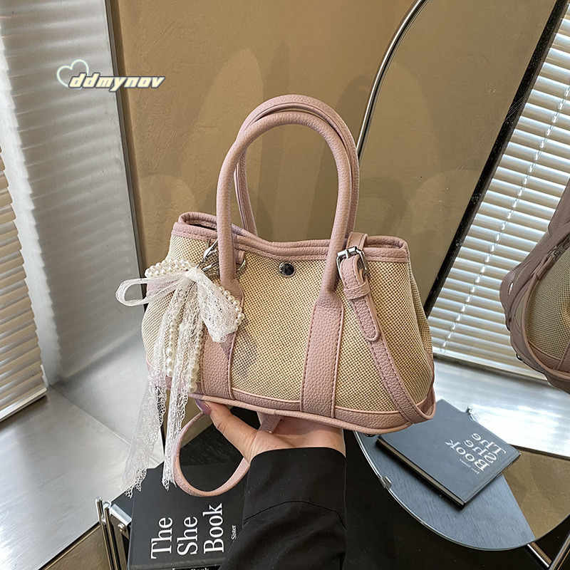 Casual Color Block Stitching Handbag Garden for Women 2025 Spring New Trendy Fashion Versatile Commuter Crossbody Bag ddmynov