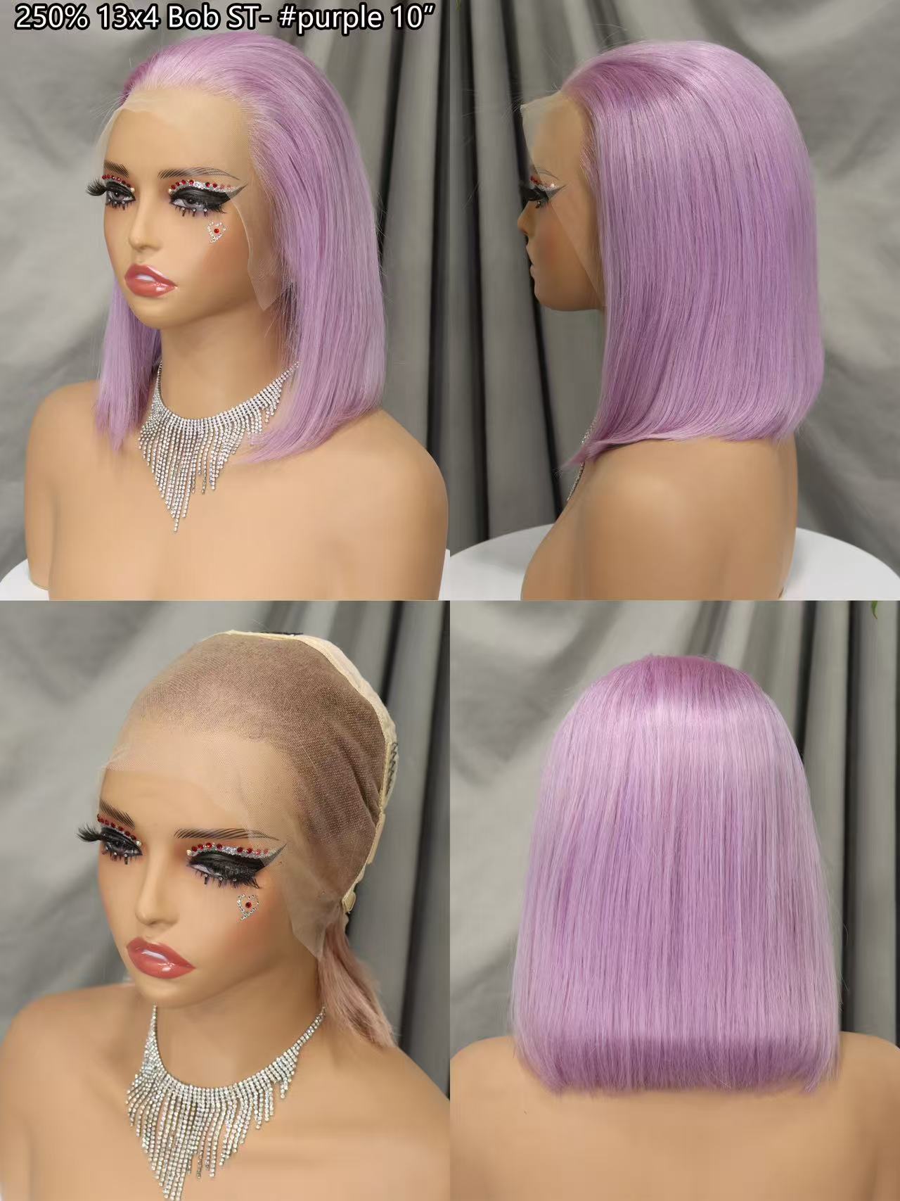 Rose Pink Short Colored Bob Human Hair Wigs Brazilian 13X4 Straight Lace Front Wigs Transparent Lace Pre Plucked Colored Wig