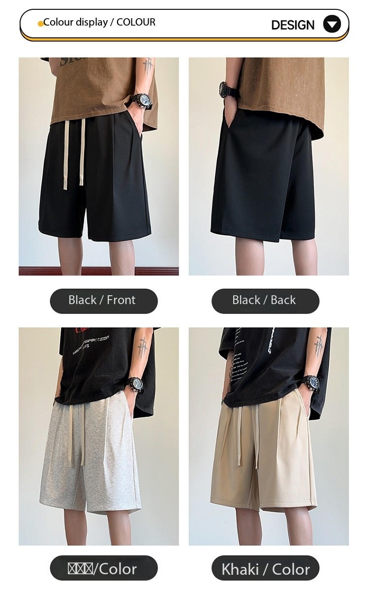 Thin Designer New Casual Sport Pants, American Style Men's Fitness Shorts, Trendy Loose Five-Inch Pants
