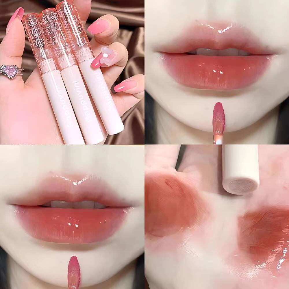 CAPPUVINI 3 Colors Lipstick Set Mirror Glaze Long Lasting Gloss Color Moisturizing Cappuvini Lip Tint happy