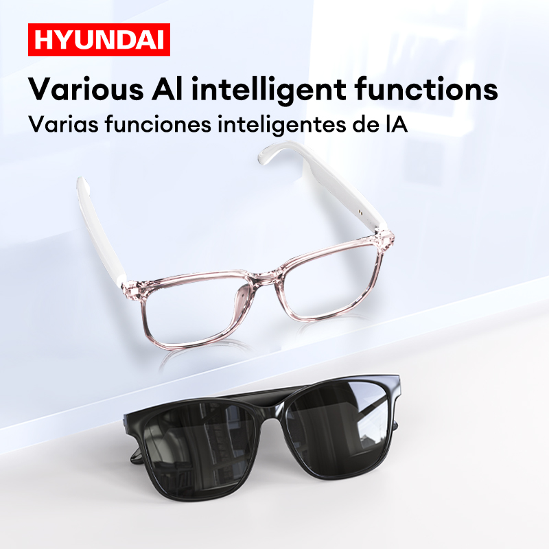 HYUNDAI Sunglasses 5.4 Smart Bluetooth Glasses Earphones Outdoor Running Cycling Semi-Open Speaker Stereo Wireless Phone Headphones Pro Max HY-C8PRO A