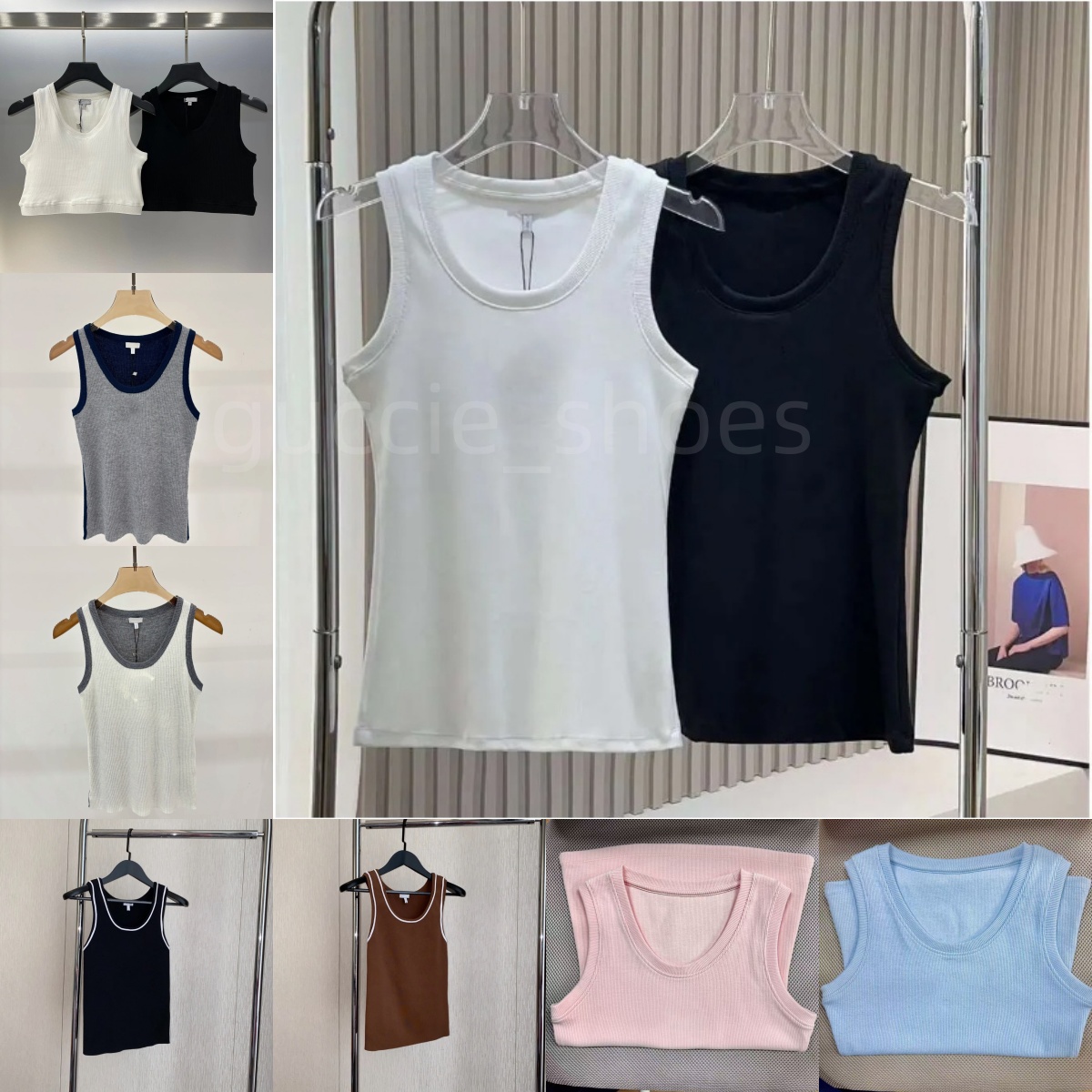 Women Knits Tank Top Croptop Designer Embroidery Vest Sleeveless Breathable Knitted Pullover Womens Sport Crop Tops