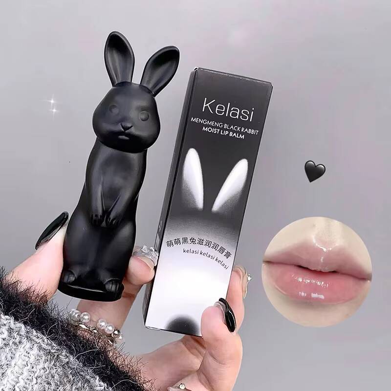 Rabbit Black Balm Gloss Not Dryness Peach Transparent Lip Tint Moisturizing Lips Makeup Base Children's Lipsticks For Girls happy