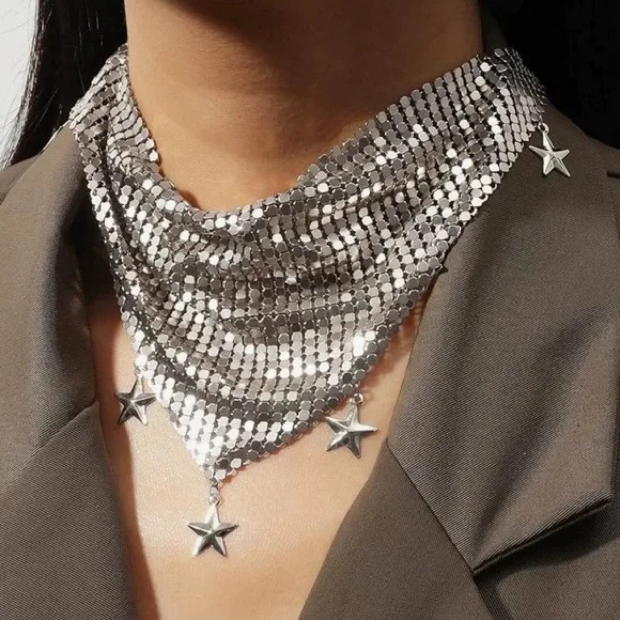Stage Wear Dance Accessories Five pointed star retro triangular scarf necklace