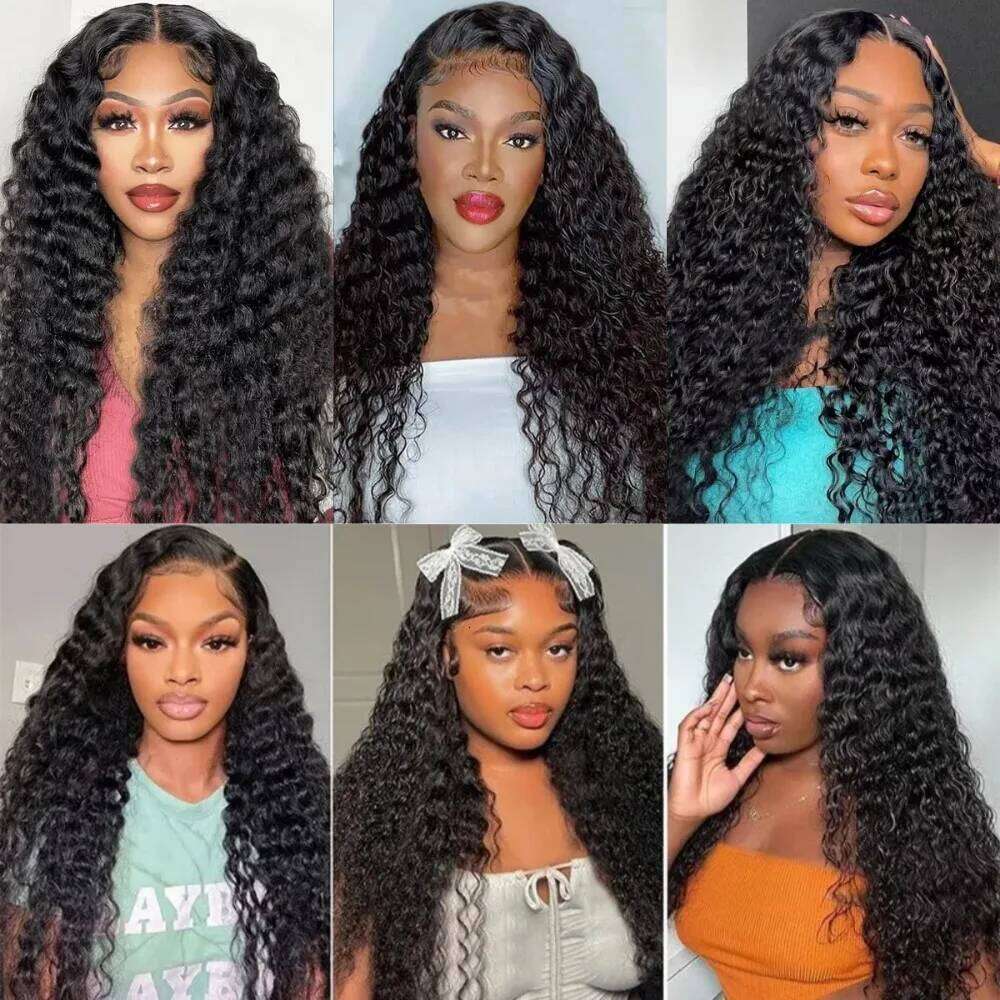 13x6 Hd Human Hair Curly Wig For Women 30 38 Inch Brazilian Pre Plucked 13x4 Deep Wave Lace Frontal Wigs 200 Density