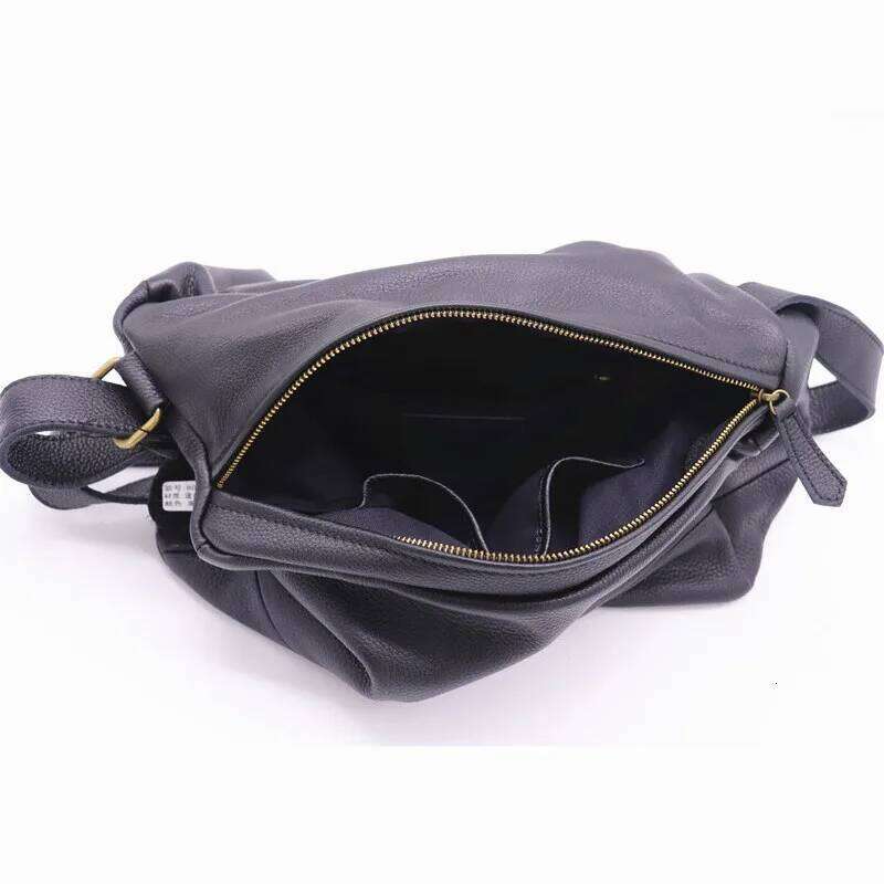 Trend Genuine Soft Leather Messenger Women Shoulder Purse Fashion Black/Coffee Single Horizontal Square Crossbody Tote Bag