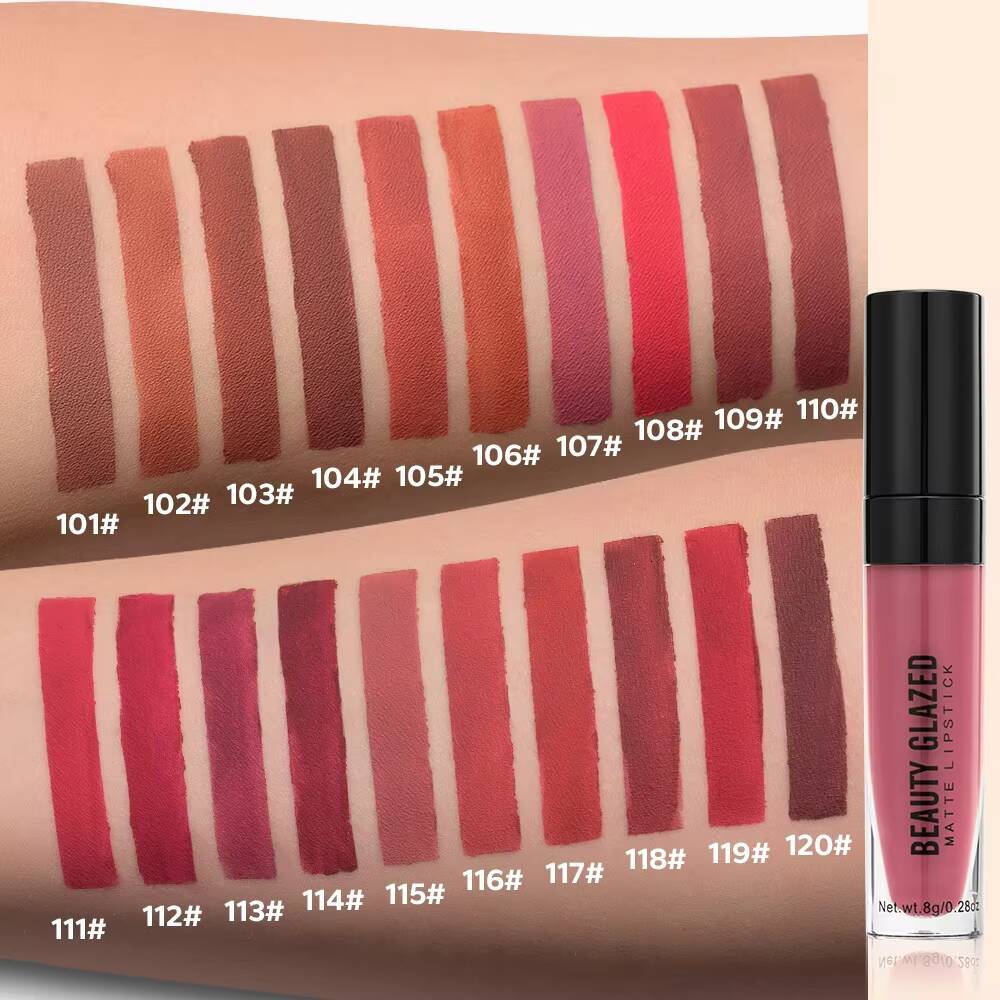Beauty Glazed 20 Colors Long Lasting Waterproof Matte Lipstick Tint Smooth Lightweight Lip Makeup happy