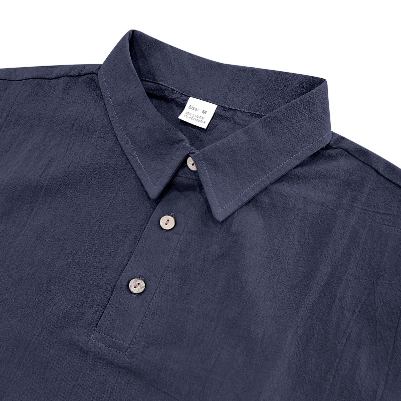 Mens designer polo Breathable linen heavy-duty embroidered lapel loose POLO shirt with short sleeves European code: S-3XL