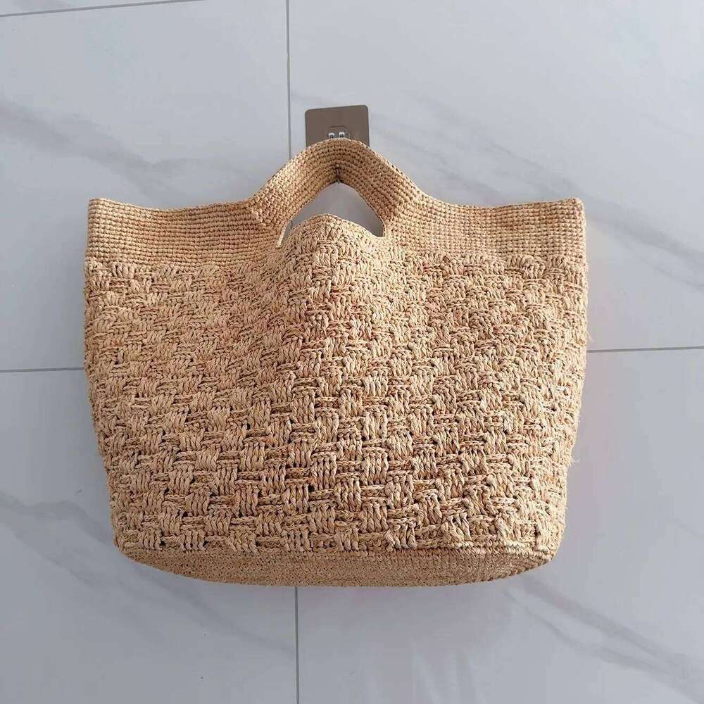 Hand-Woven Lafite Armpit Summer Woven Tote Handbag Large Capacity Women's Shoulder Paper Rope Weaving Ladies Beach Bag
