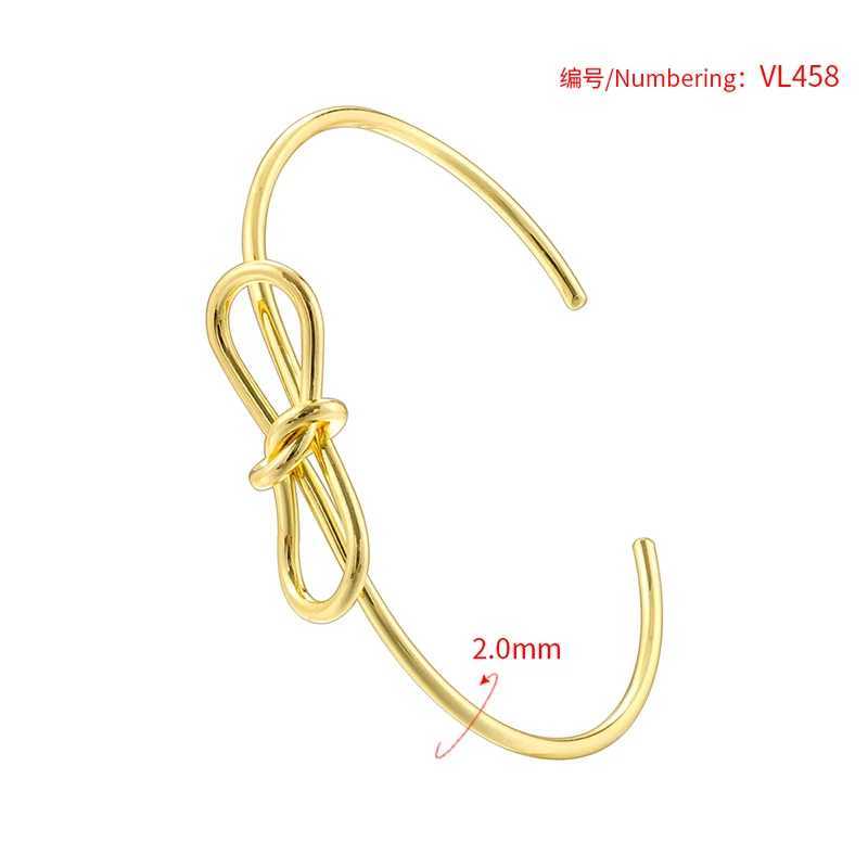 ZHUKOU 18k Gold Plated Simple Fashion Lady Bow Adjustable Womens Wholesale VL457 VL458 Z250616